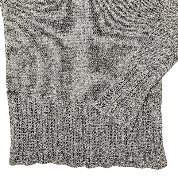 Skovhuus Long Sleeve Pullover Sweater Openwork Open Knit Details Gray Medium - Picture 5 of 9